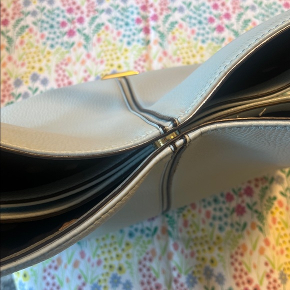 Anne Klein Light Blue Pebbled Shoulder Bag with Gold Accent - Picture 3 of 8